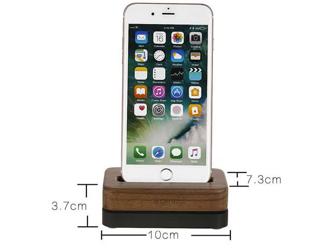 Dock Stand Smartphone iPhone Desk Organizer Printed in Wood Gift