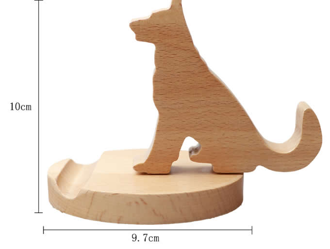 Wooden Cat Cell Phone iPad Stand Holder