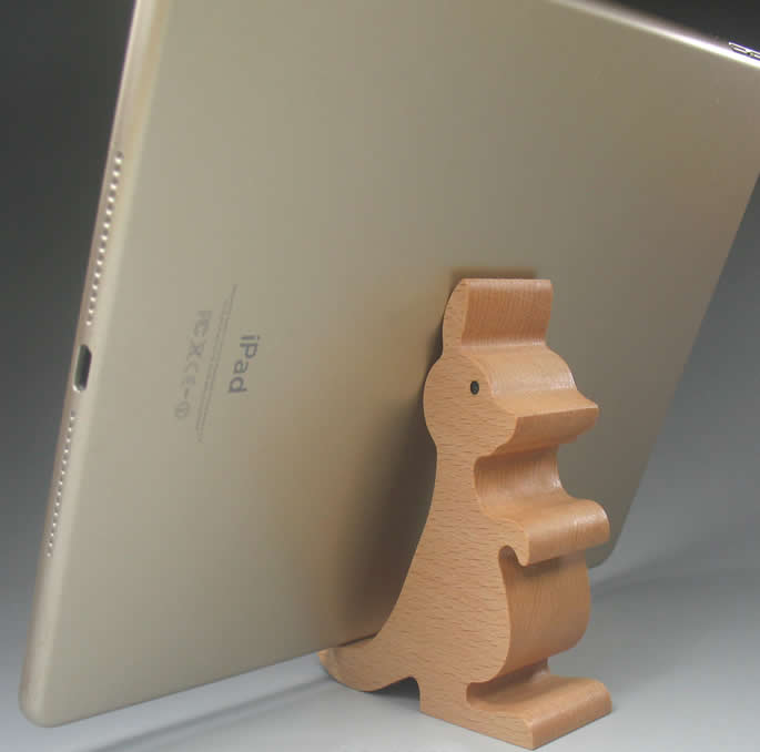   Wooden Kangaroo  Shaped Mobile Phone iPad Holder Stand