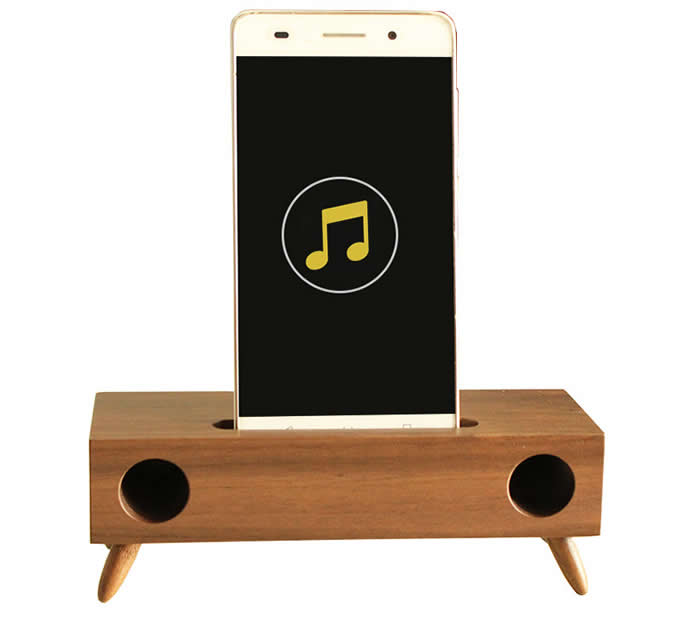  Wooden Phone Sound Amplifier Trumpet Holder Amplifier Loudspeaker 