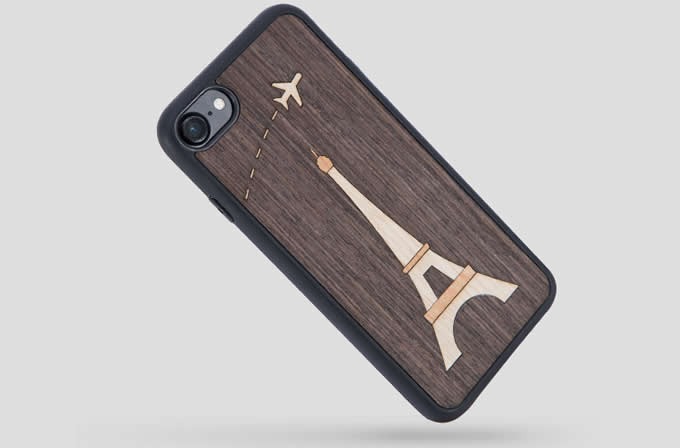  Wooden Back Shell Cover With Metal Silicone Bumper Frame Case for iPhone XS Max/8/8Plus/7/7 Plus