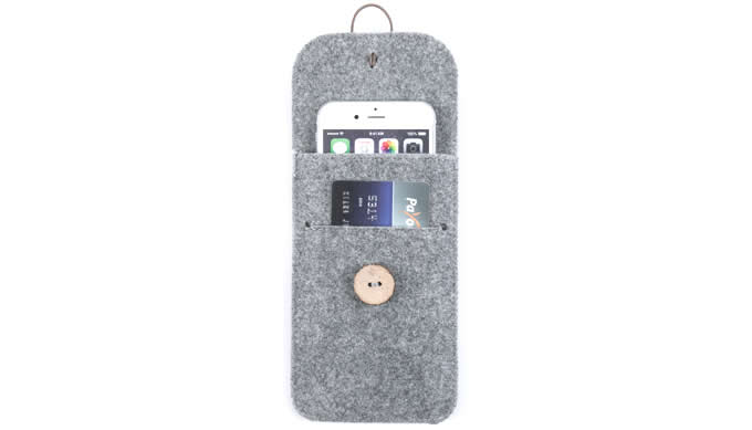 Wool Felt Protective Sleeve Bag Pocket Pouch Case with Card Slot for iPhone 7/7 Plus/6/6 Plus/6S/6S Plus