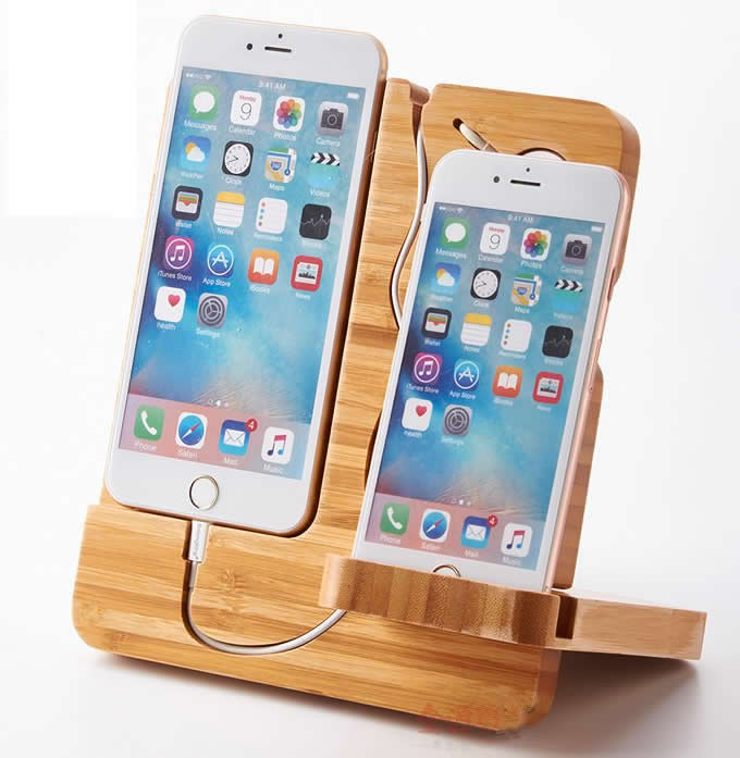 Bamboo iPhone  Smartphones Charging Dock Charge Station 