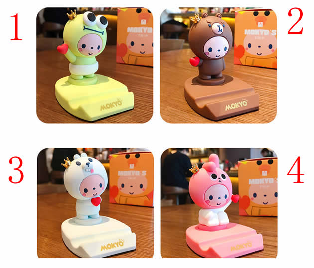 Fun Cute happy cartoon animal desktop phone holder