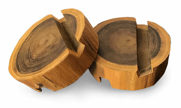 Retro wooden pile shaped wooden mobile phone stand cellphone holder