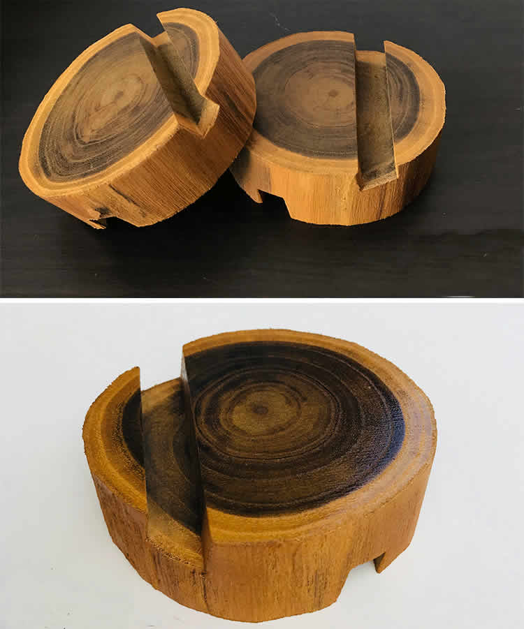 Retro wooden pile shaped wooden mobile phone stand cellphone holder