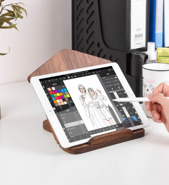 Easy To Carry Wooden Tablet Computer IPAD Holder Reading Stand