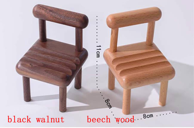 Multi-angle Adjustable Mini Wooden Chair Phone Holder