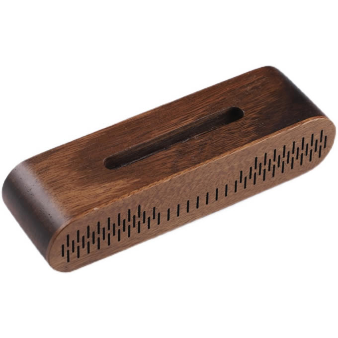Black Walnut Wood Phone Holder With Natural Amplified Sound