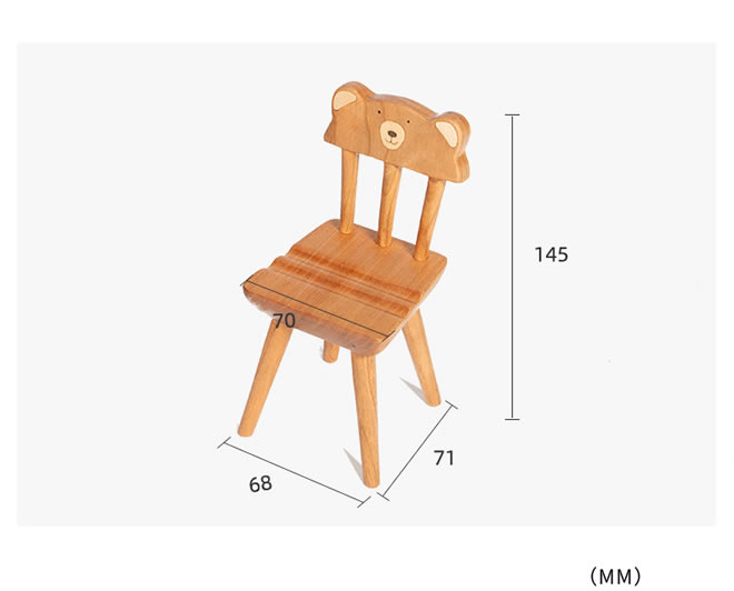 Desktop Cute Cartoon Bear Wooden Chair Phone Holder