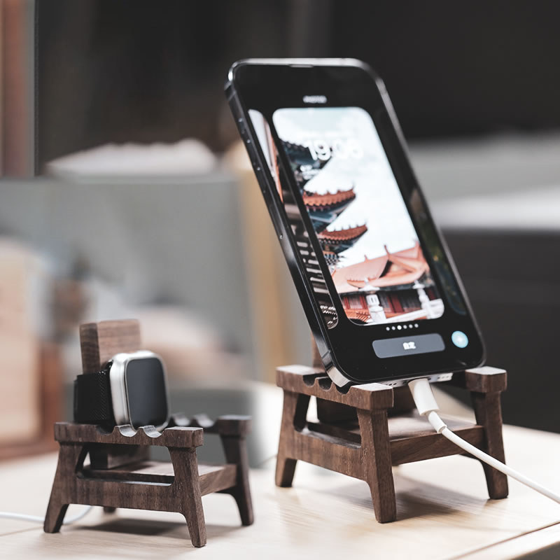 Black-Walnut-Wood-Mini-Chair-Phone-Holder