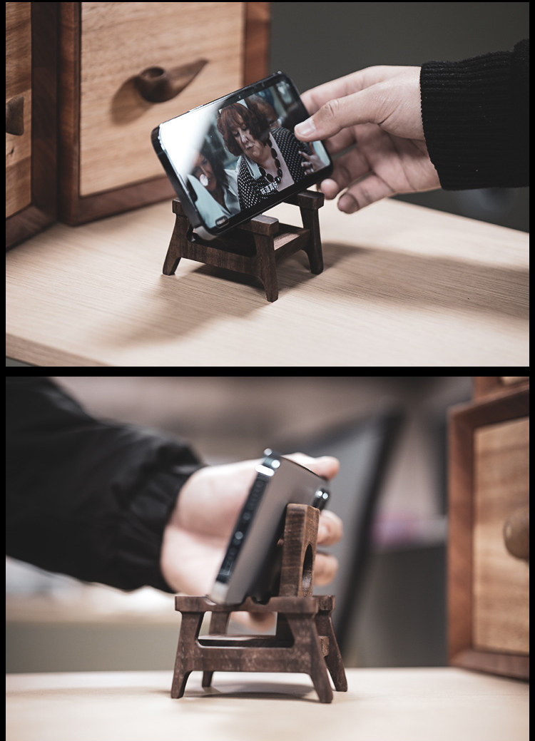 Black-Walnut-Wood-Mini-Chair-Phone-Holder