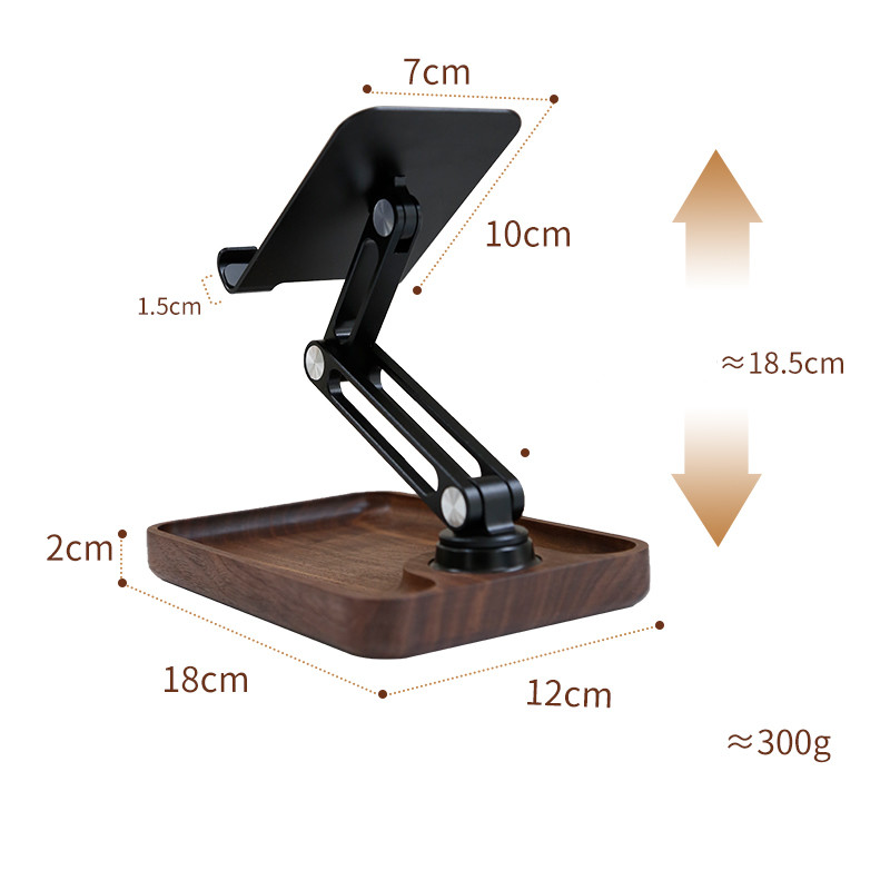 Wooden 360-Degree Rotation, Folding Mobile Phone Holder