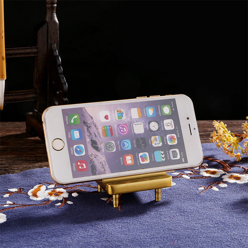 Classic Pure Copper Mini Chair Phone Holder, Small Ornaments