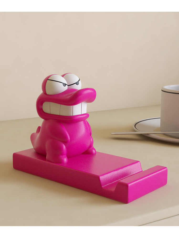 Evil Little Crocodile Phone Holder, Funny Desktop Decoration