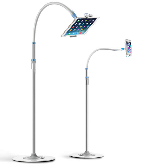 Adjustable Flexible Floor Mount Stand For iPad Pro 12.9 inch, 4-12.9 inch iPad Tablets Smartphones