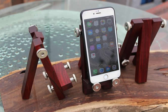  Adjustable Handmade Wooden Desktop Cellphone Tablet Stand Holder for Cellphones, iPhone 