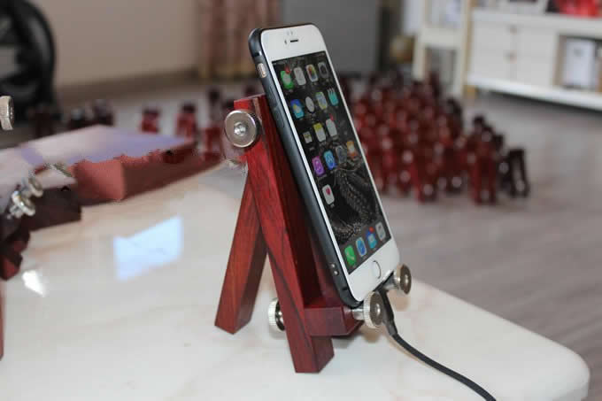  Adjustable Handmade Wooden Desktop Cellphone Tablet Stand Holder for Cellphones, iPhone 