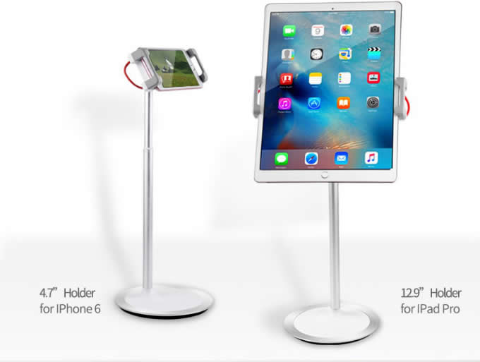  Aluminum Adjustable 360 Degree  Rotating Phone Stand Desktop Lift/Stand  for 4-12.9  iPad iPhone Smartphone Tablet  