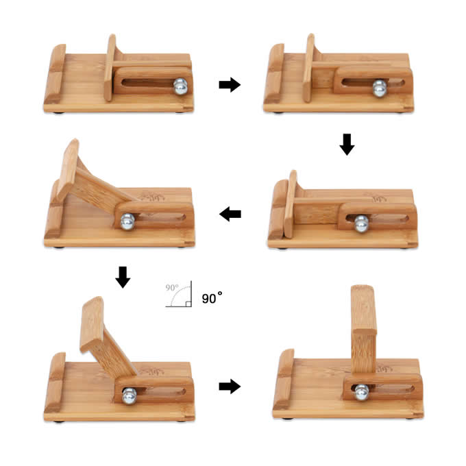 Bamboo Adjustable Cell Phone Smartphone Stand Holder
