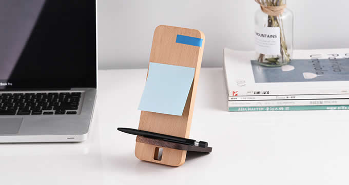  Bamboo Wooden Desktop Cell Phone Stand Holder Dock  