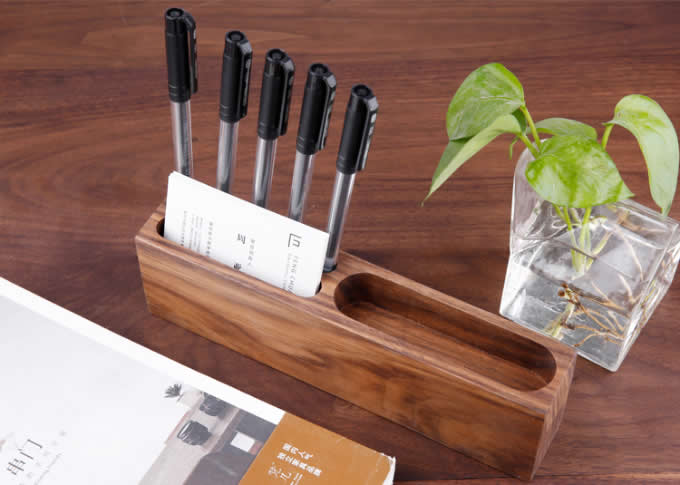 Wooden  Pen Pencil Holder Cell Phone Holder Stand Office Desk Organizer