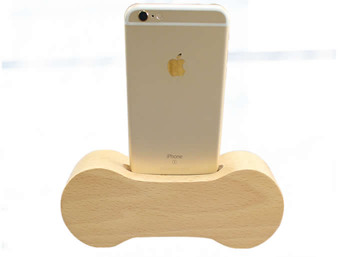   Bamboo Sound Amplifier Stand Dock for SmartPhone