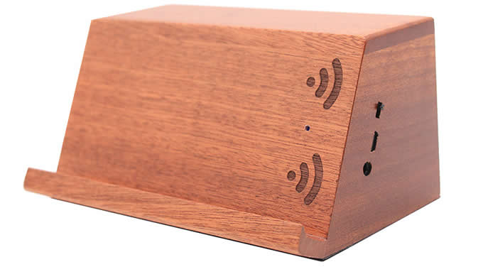   Bamboo Wooden Wireless Near Field Sound Amplifier For iPhone & Android   