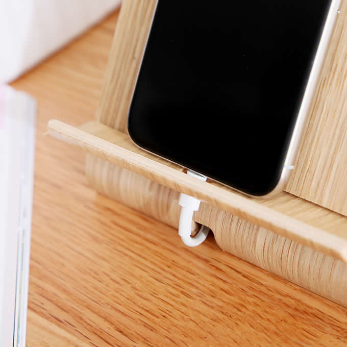  Bamboo Cell Phone Stand Holder Charging Station 