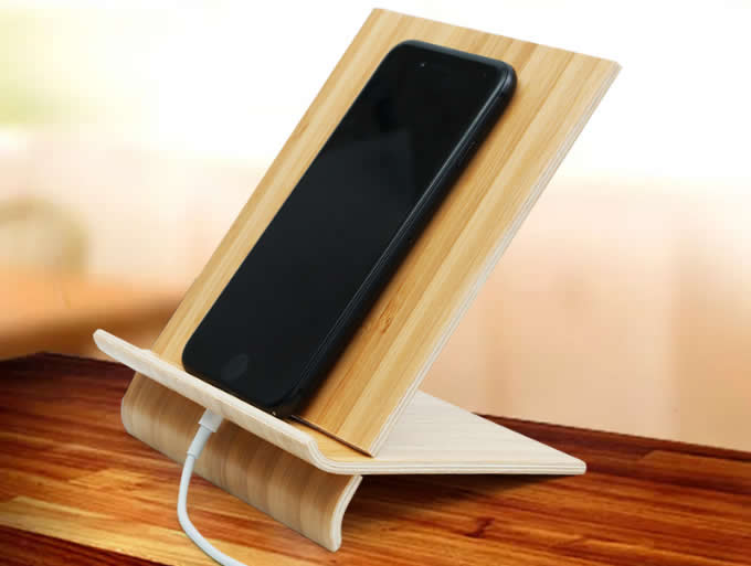  Bamboo Cell Phone Stand Holder Charging Station 