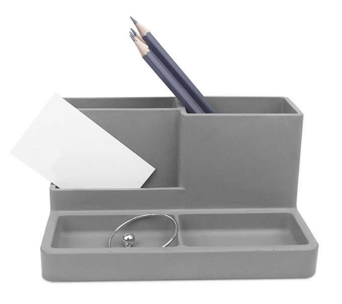  Concrete Office Desk Organizer Pen and Pencil Holder Stationery Storage Box 