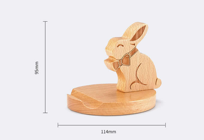  Cute Wooden Rabbit Cell Phone Tablet Stand Holder  