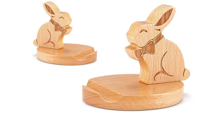  Cute Wooden Rabbit Cell Phone Tablet Stand Holder  