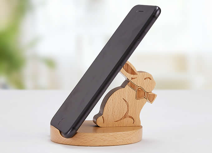  Cute Wooden Rabbit Cell Phone Tablet Stand Holder  