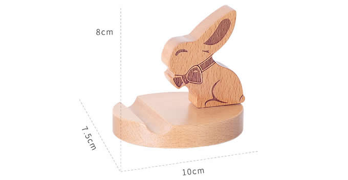  Cute Wooden Rabbit&Deer Cell Phone Tablet Stand Holder