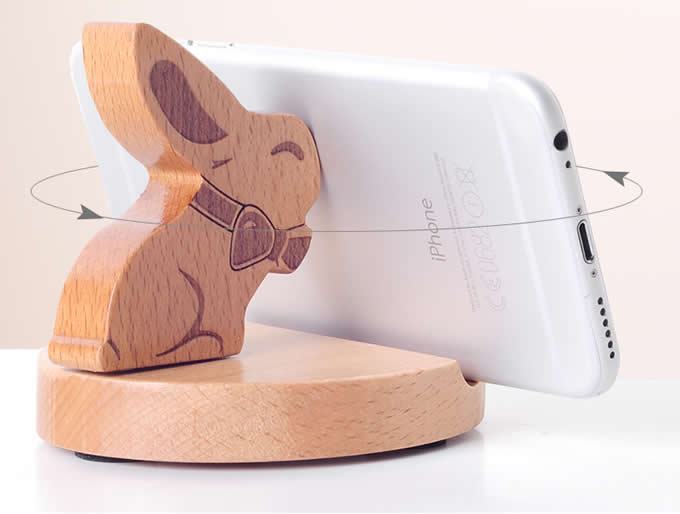  Cute Wooden Rabbit&Deer Cell Phone Tablet Stand Holder