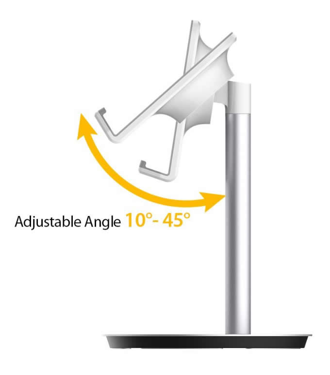 Multi-Angle Adjustable Aluminum Tablet/Smartphone Stand For Tablets & iPad iPhone Samsung Asus Tablet Smartphone and more up to 9.7 inches 