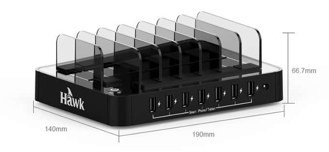  Multi Device 7-Port USB Charging Station Dock with Input 2.4 Amps Smart Rapid Charging Portsr For tablets,Smartphones