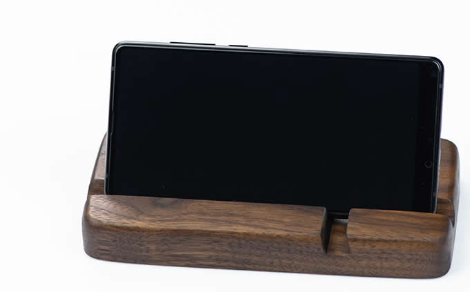  Natural Bamboo Wood SmartPhone iPad Stand Storage Holder