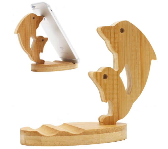 Natural Wooden Cute Cell Phone Holder Stand For iPhone Tablet iPad & other SmartPhone 