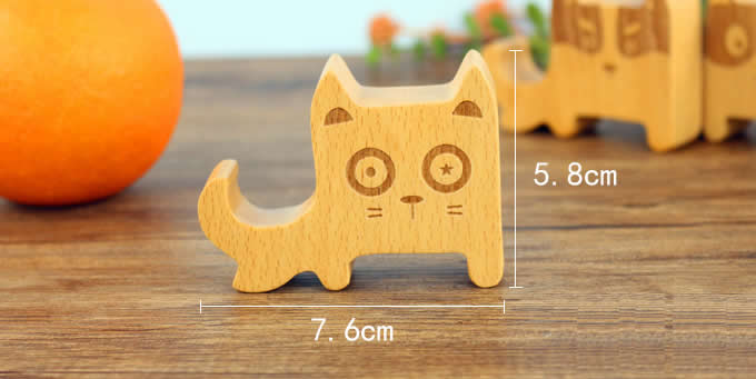  Natural Wooden Mobile Phone Holder Universal Dock With Dog Face for Android Smartphone, Iphone Mobile Phone,Accessories Desk