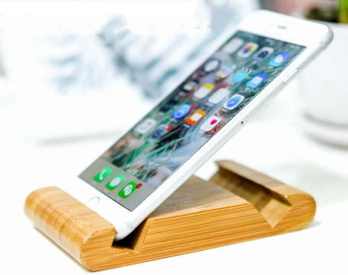  Portable Bamboo Desktop Cell Phone Holder 