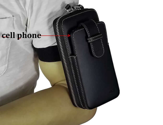 Portable Genuine Leather Phone Pouch Phone Bag Travel Purse Wallet