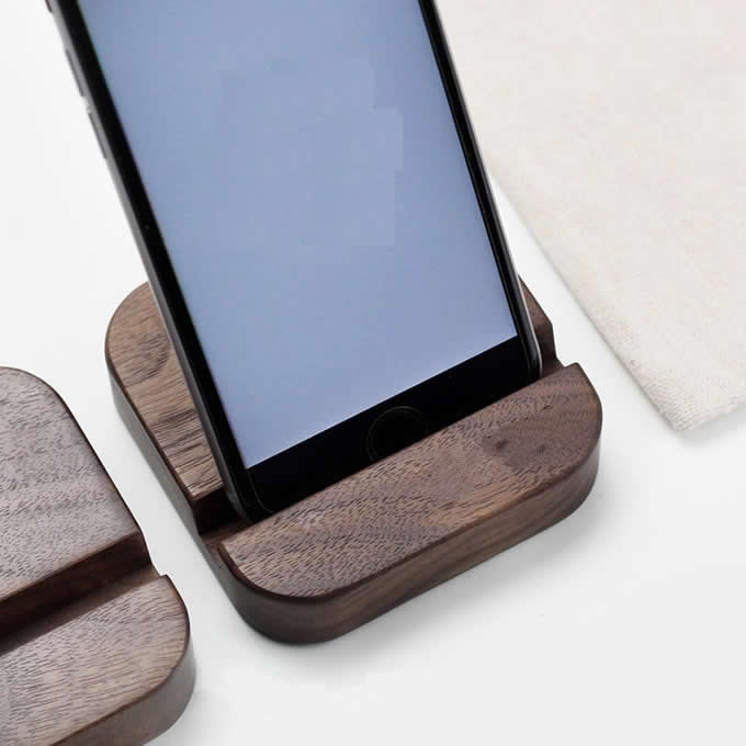 Portable Wooden Desktop Cell Phone Holder Stand Mount for iPhone  and Other Cell Phone