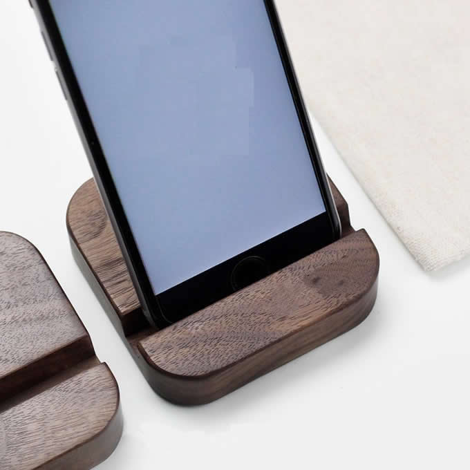 Portable Wooden Desktop Cell Phone Holder Stand Mount for iPhone  and Other Cell Phone