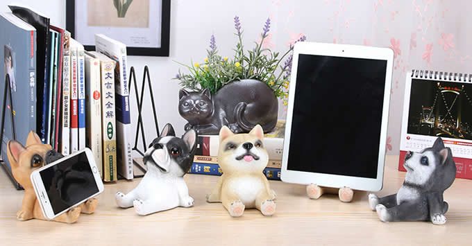  Puppy Dog Piggy Bank Cell Phone Stands Smartphone Holder for Desk 