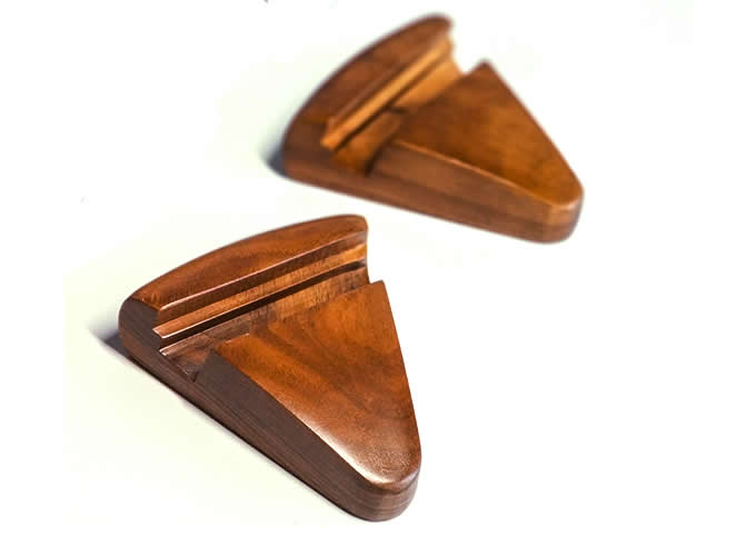 Black Walnut Wood Triangle Portable Smartphone Holder 