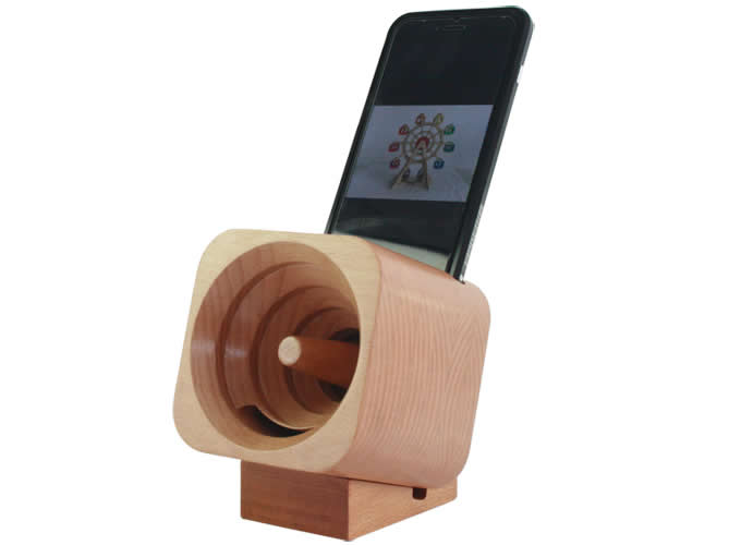   Turbo Prop Engine Wooden Sound Amplifier Stand Speaker Phone Holder Dock