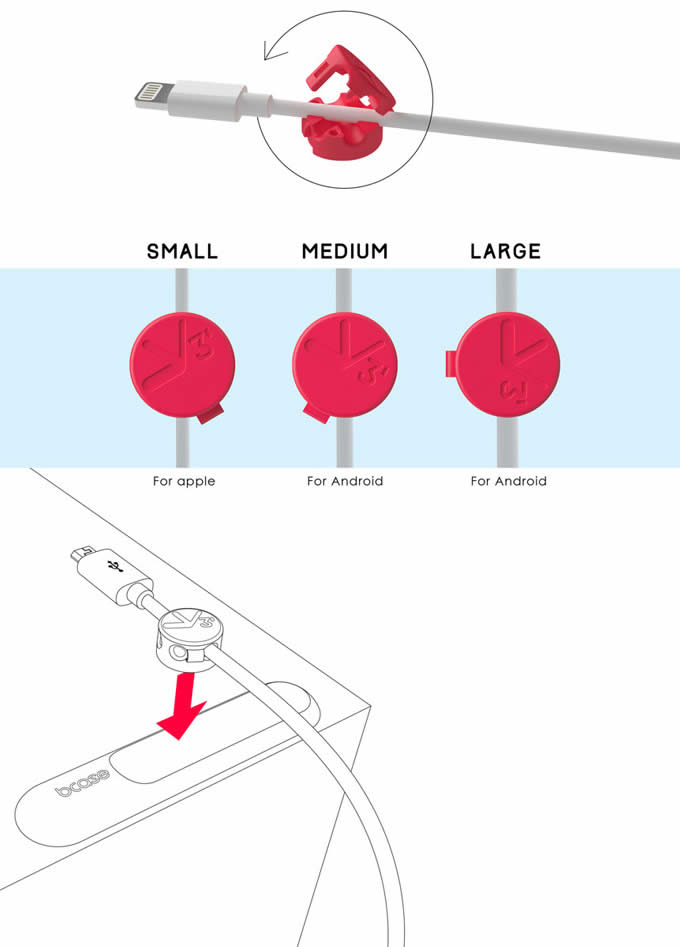  USB Holder Multi Purpose Magnetic  Cable Clips