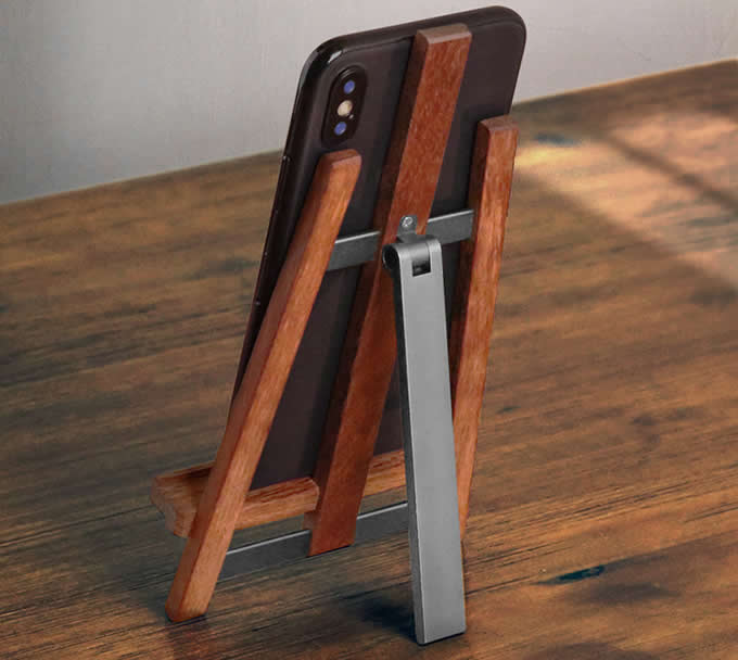  Wood Bamboo Foldable Multi-Angle Stand Holder for Smartphone iPad